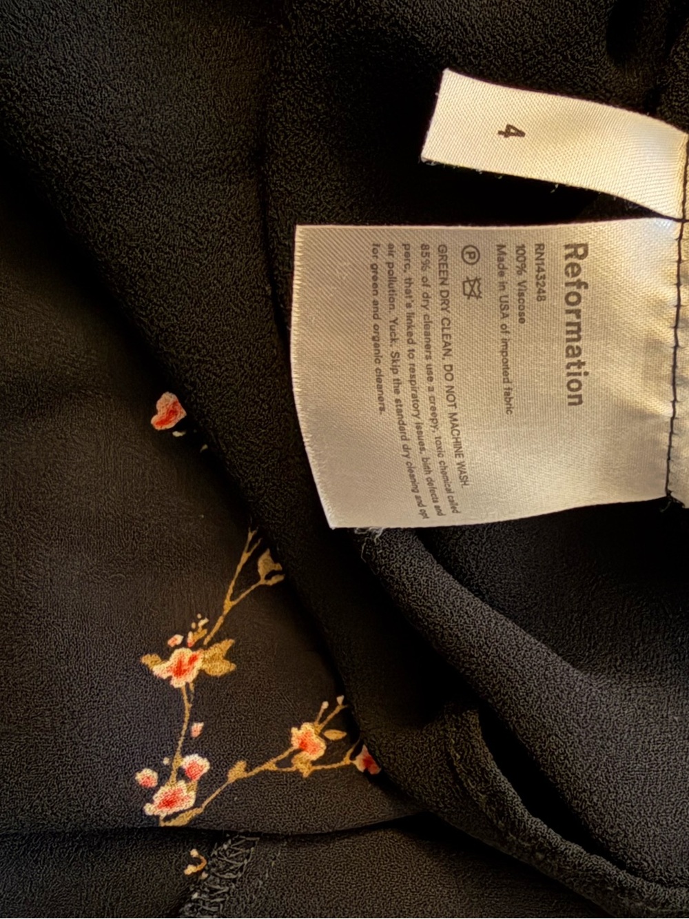 Reformation Griffith Black Floral Midi Dress - Picture 9 of 9